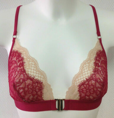 Twinset Bustier BH ohne Bügel pink rosa mit Spitze Gr. 70 C  NP 59,99  