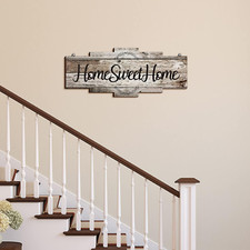 Home Sweet Home Sign Rustic Wood Farmhouse Plaque Wall Hanging Decor Gray 