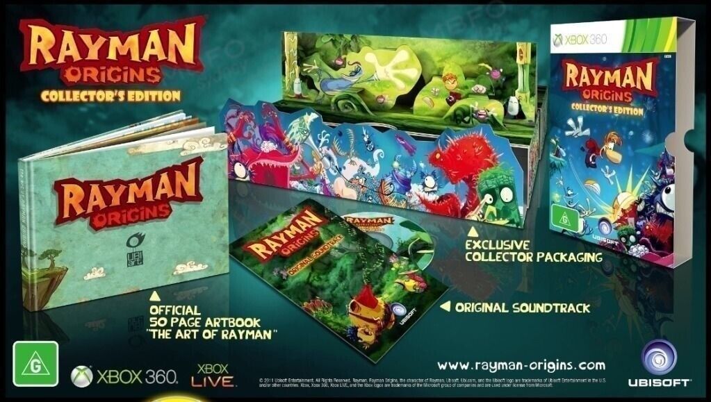 Rayman Origins Collectors Edition Xbox 360 ✓NEW ✓RARE ✓OZI ✓Official ✓PAL  Game