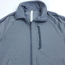 Small Lululemon Athletica Men's Gray Kung Fu Herringbone Trim Full Zip Jacket
