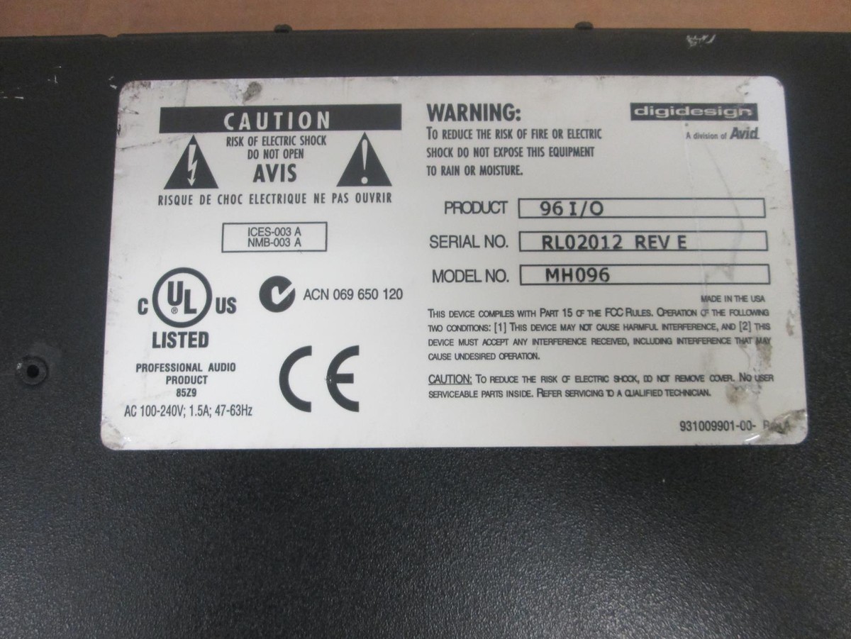 Digidesign 96 I/O Digital Recording Interface for sale online | eBay