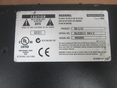 Digidesign 96 I/O Digital Recording Interface for sale online | eBay
