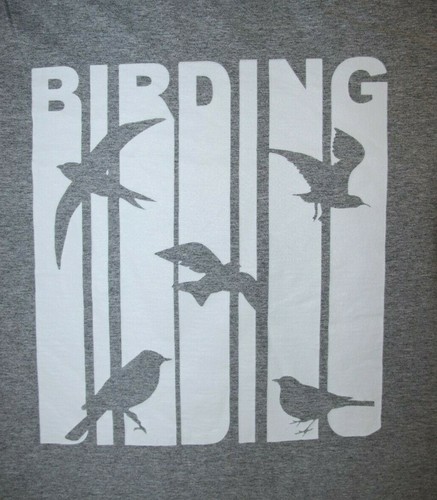 BIRDING- Bird Watching-  Long Sleeve T-Shirt, Large, Gray - Picture 2 of 6