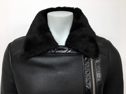 Shearling 950 Jacket Uk Sizes 100 £ Coat Ladies Leather 6 To Rrp 12 Black SOBn6