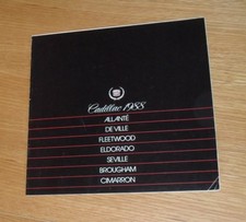 USA - Cadillac Brochure 1988 Alante De Ville Eldorado Seville Brougham Cimarron