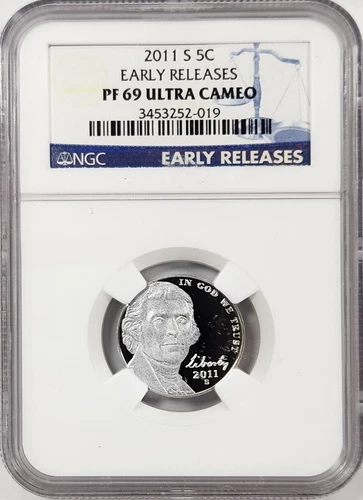 2011-S Proof Jefferson Nickel Early Releases NGC PF69 Ultra Cameo