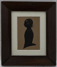 Framed 19th Century Cut Paper Silhouette - Portrait of a Victorian Lady