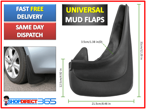 UNIVERSAL CAR RUBBER BLACK MUDFLAPS SET OF 4 FRONT REAR QUALITY MUD FLAPS #20-45 - Picture 2 of 4