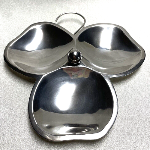 Vintage 243g argento sterling JN. Ciotola/piatto per condimenti HNOS - Hecho En Mexico