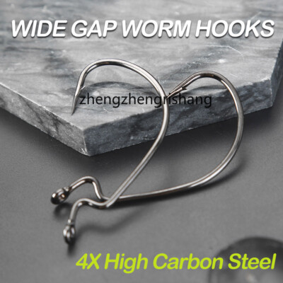 50pcs EWG Offset Worm Hooks offset shank hook offset for Soft Plastic Baits