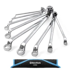 DURATECH Offset Box Wrench Set, Metric, 9-Piece, 6-23mm, 75-Degree, CR-V Stee...