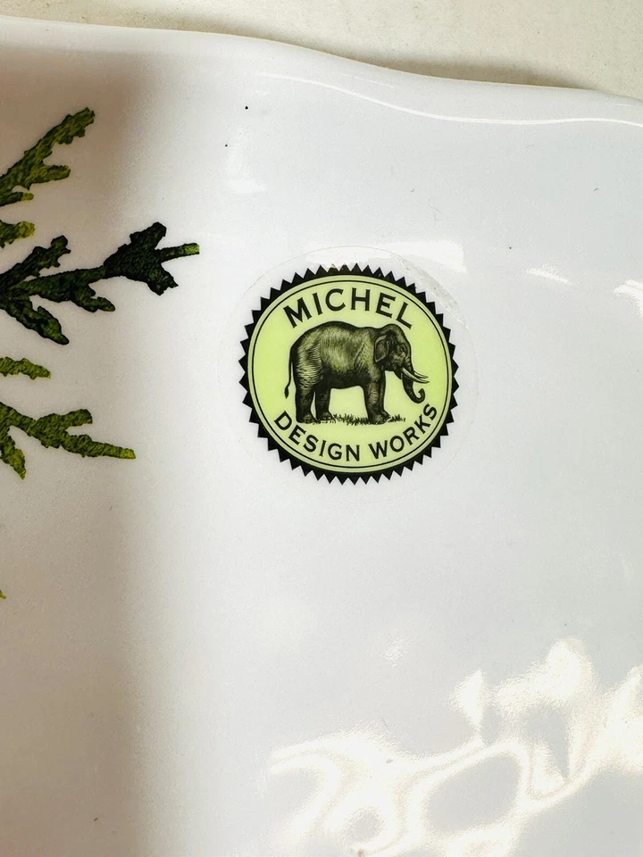 Michel Design Works Melamine Tray Christmas Pears in Tree Pine Cones New - Image 2 of 3