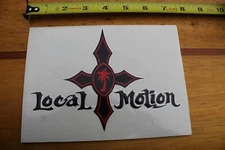 LOCAL MOTION Cross Palm Tree Black Red Logo Vintage Surfing Sticker Window DECAL