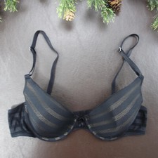 Maidenform Bra 34B Black Padded Underwire Adjustable Clasp Back