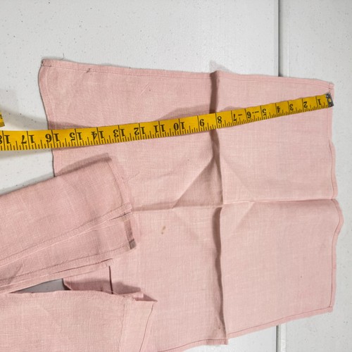 vintage linen napkin set 3 solid pink square mcm retro - Picture 5 of 8