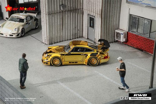 Star Model 1:64 Rauh-Welt RWB964 GT Electroplated gold Diecast Model Car - Picture 1 of 3