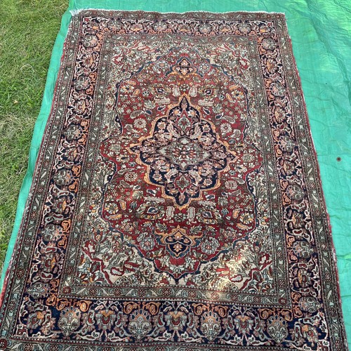 Antique Persiann Isfahann hand knotted wool rug 220 x 155 - Picture 5 of 13