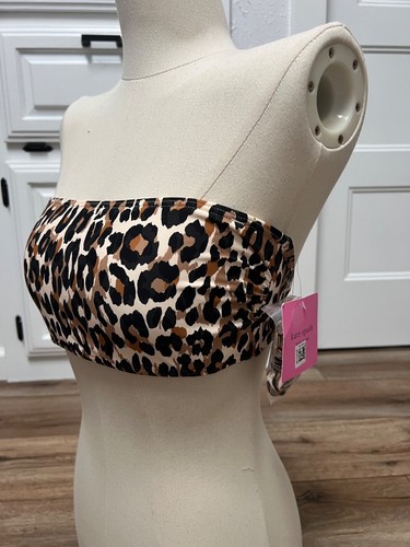 KATE SPADE NEW YORK Swim Bikini Top Animal-Print Bandeau MSRP $80 - Picture 2 of 7