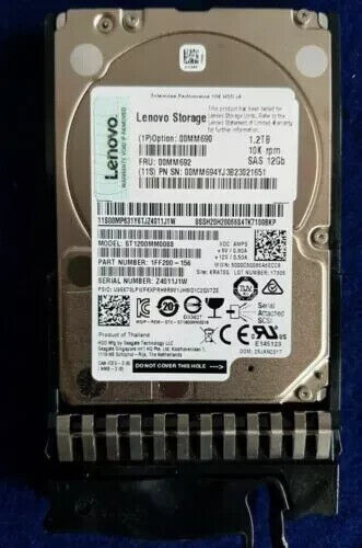 NEW Lenovo / IBM 00MM692 00MM690 1.2TB 2.5" 10K SAS 12G 1FF200-156 HARD DRIVE - Picture 1 of 3