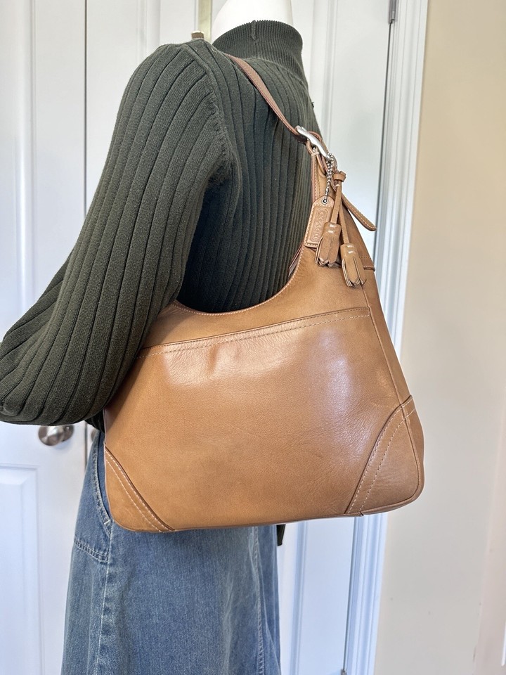 Vintage Y2K Coach Hamilton Hobo Shoulder Bag Smooth Leather Tobacco Tan