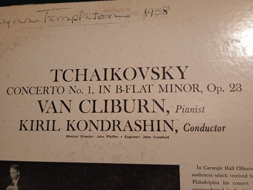 Van Cliburn - Tschaikowsky Klavierkonzert Nr. 1 Vinyl LP 1959 RCA Victor LM-2252 - Bild 10 von 12