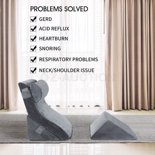 4PCS Bed Wedge Pillow Neck Back Lumbar Support Cushion Leg Raiser Memory Foam - Picture 6 of 10