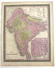 Hindoostan Antique Map 1851 Mitchell's Universal Atlas Ganges River Delta India