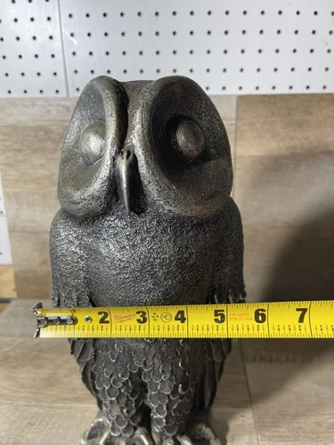 Paul Ballardo Austin Interprises MCM Silver Ceramic Owl Sculpture RARE 14” High - Picture 21 of 22
