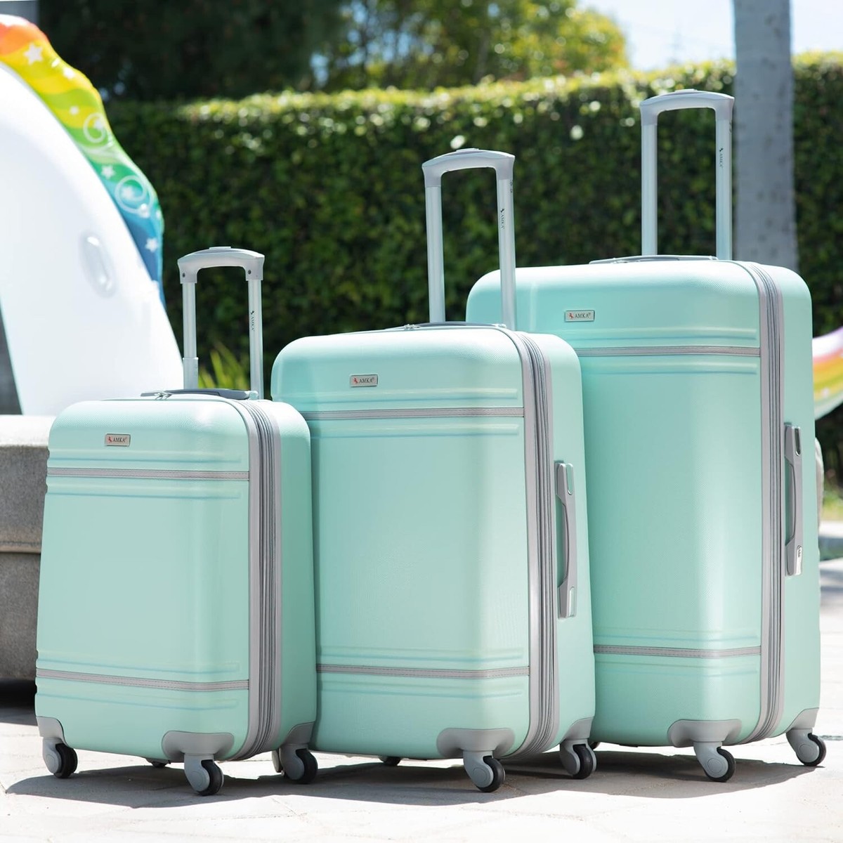 AMKA Varsity Hardside Spinner Expandable Luggage 3-Pieces