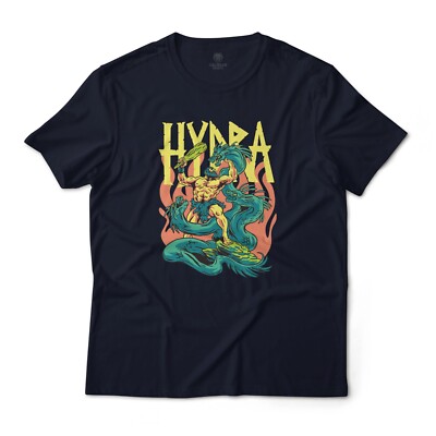 Hercules VS Hydra Greek Mythology Art Graphic T-Shirt Unisex Lightweight Cotton