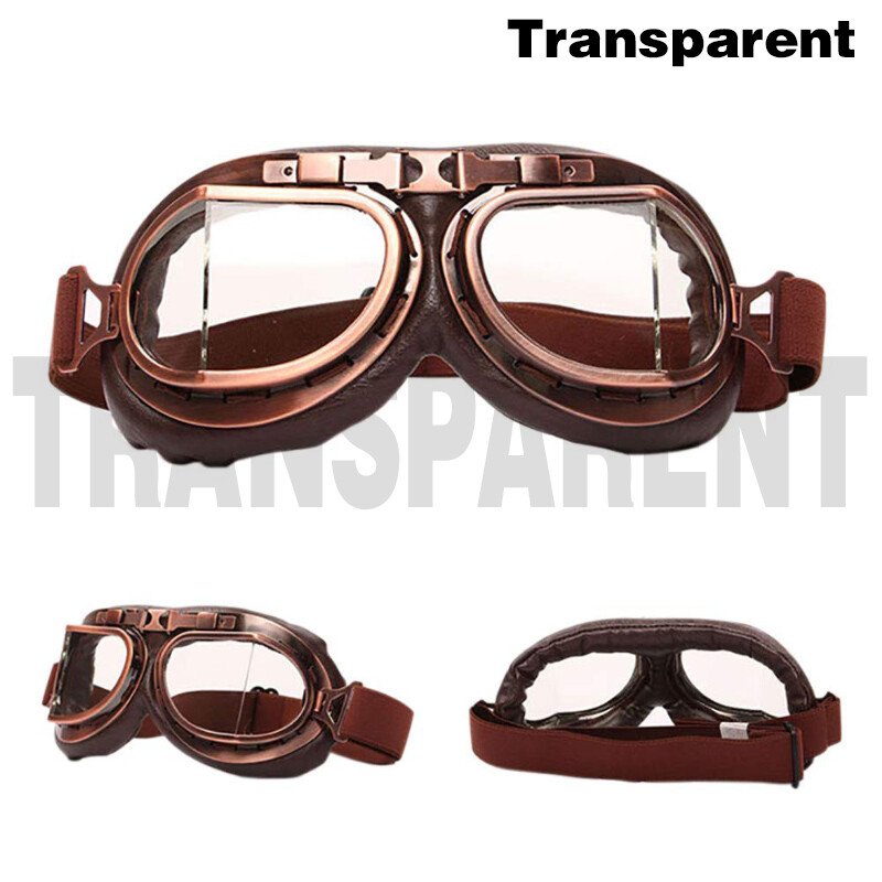 evomosa Vintage Goggles Motorfiets Cruiser Scooter Goggle Bike Racer Cruiser Touring Eyewear (koper, geel