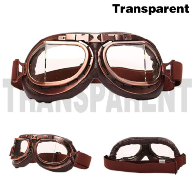 CRG Vintage Aviator Motorcycle Goggles - Classic Pilot Style For Cruisers & Scooters (Model T10SRB)