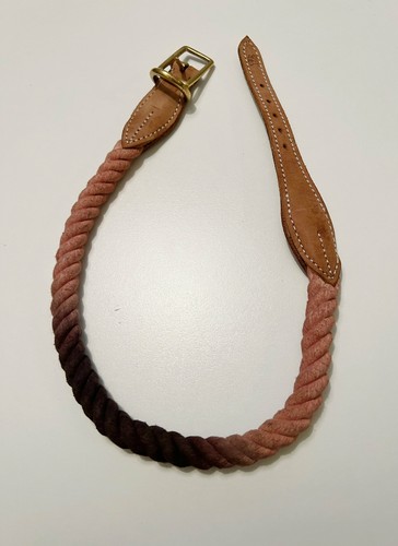 BULPET Eco Friendly Natural Cotton Durable Dog or Cat Ombre Brown Rope Collar wi - Picture 4 of 5