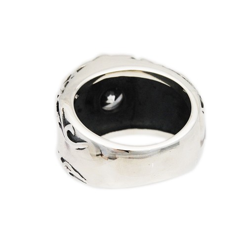 BRILLIANT CUT CZ 925 STERLING SILVER BIKER GOTHIC ROCKABILLY RING ks-r116 - Picture 4 of 10
