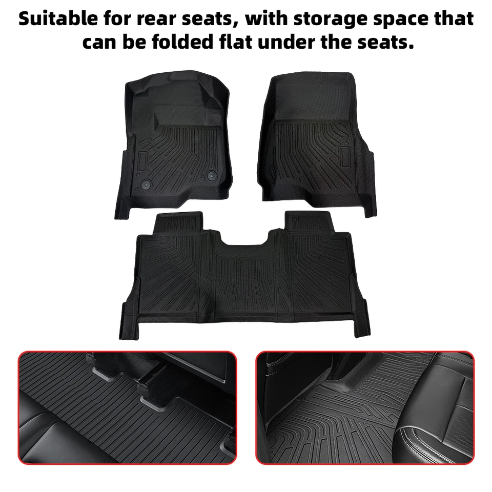 Floor Mats For Ford F250 F350 F450 Super Duty 2017-2024 CrewCab with Storage Foto 2 de 4