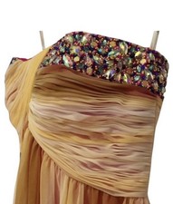 Jovani Embellished Tie Dye Chiffon Ruched Sweetheart Neckline Gown - Sz 6