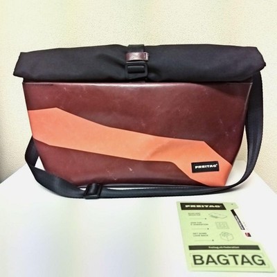 FREITAG F640 ROLLIN BLACK Discontinued Rare PINK RED Shoulder Bag with ID Card