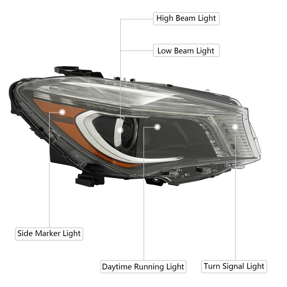 RH For 2014-2016 Mercedes-Benz CLA CLA250 Xenon/HID Headlight Headlamp Passenger - Изображение 3 из 4