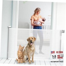 Upgraded Retractable Baby Gate for Stairs, 33"Tall 33" Tall x 71" Wide White