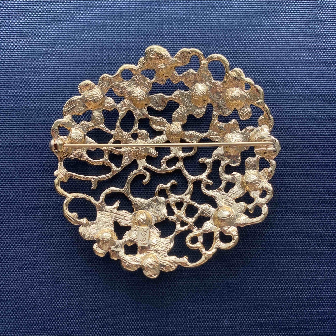 Yves Saint Laurent YSL Brooch 6.6 cm Diameter Large Vintage Elegant thumbnail 7