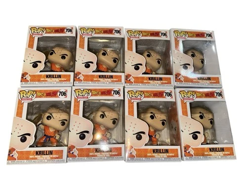 Lot Of 8 Funko Pop! Vinyl: Dragon Ball Z Krillin with Destructo Disc #706 Figure