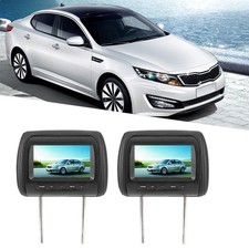 7 Inch HD Car Headrest LCD Monitor with 2 Video Inputs, Black Adjustable Control