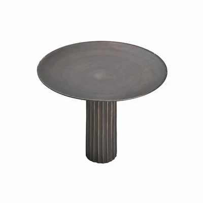Decorative Tray Fully Assembled Round Aluminum Pedestal Tray Sculptural - Bild 1 von 4