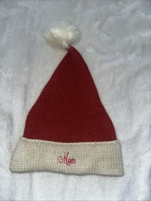 Mark & Graham Christmas Floppy Santa Hat - Embroidered Mom -nwot