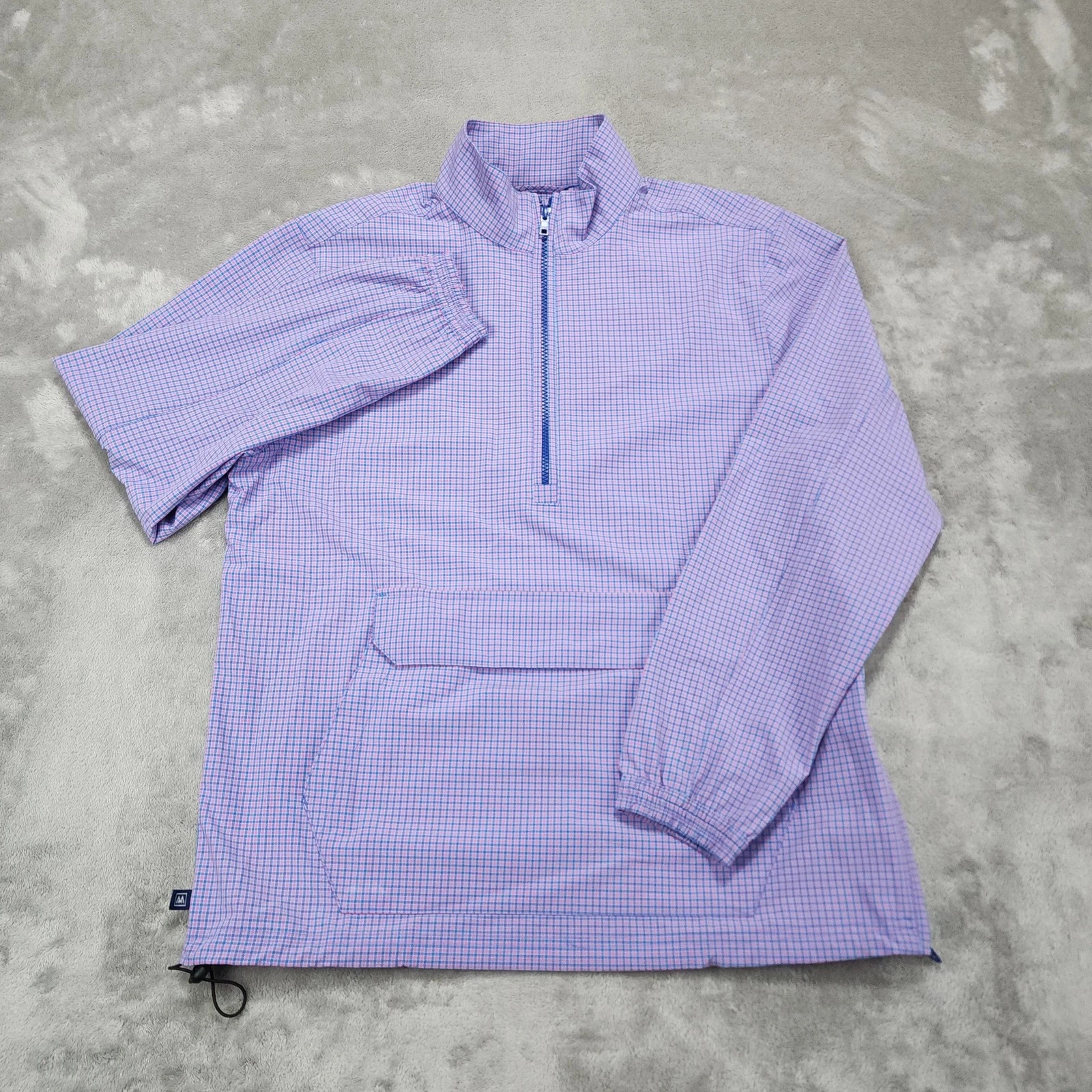 Mizzen+Main Leeward Jacket Mens Small Purple 1/4 Zip Lightweight Anorak 1PO0435