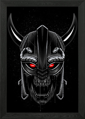 Gerahmtes Wandbild Wikinger Zombie Poster Leinwanddruck Bild