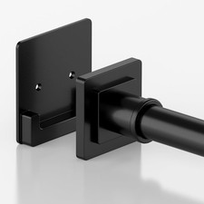 Matte Black Shower Curtain Rod 31-79 inches with Holders, Stainless Steel Shower