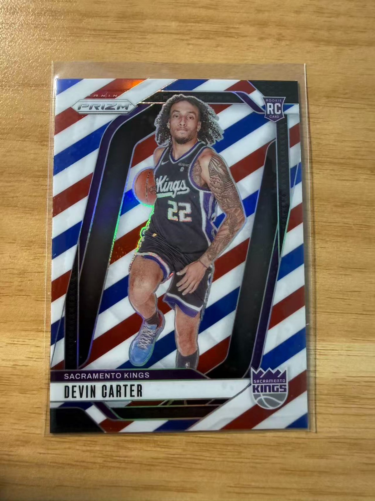 2024-25 Panini Prizm - Devin Carter #231 Red White & Blue Prizm (RC)