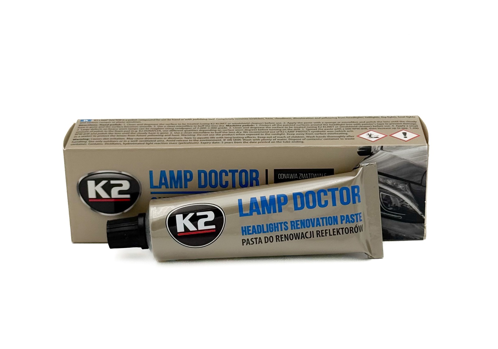 K2 Headlight Polishing Cream Scratch Remover 60g L3050 LampDoctor Front