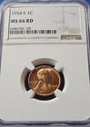 A 1954 S LINCOLN  WHEAT CENT PENNY NGC UNC MS66RD BLAZER!!!!
